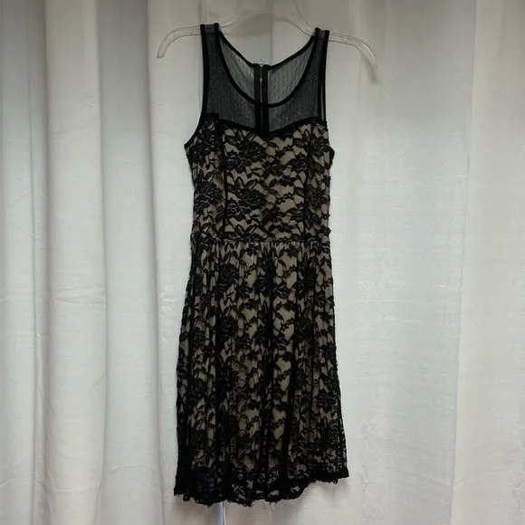 blue dress for baby girl Too Good To Miss Black Floral Lace Sleeveless Maxi Dress main image 0